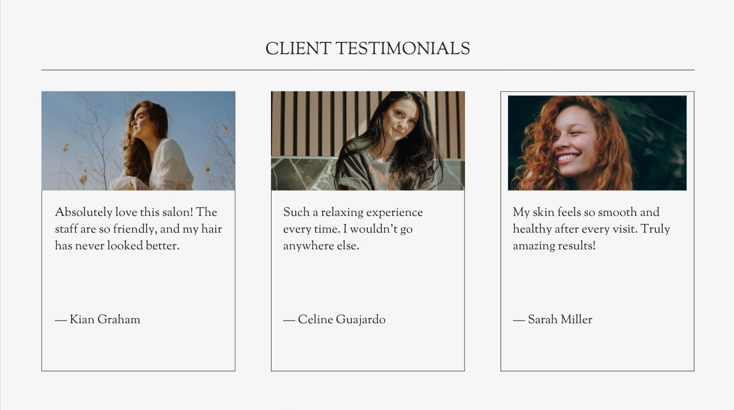 Tressande Hair Salon - Testimonials